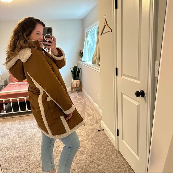 J. Crew Tan Sherpa Signature Puffer Jacket XS - Picture 5 of 15